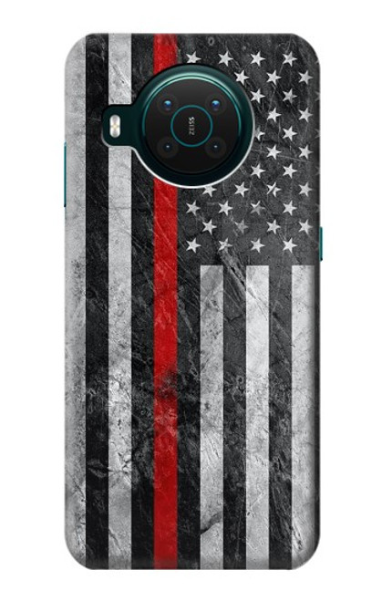 S3687 消防士細い赤い線アメリカの国旗 Firefighter Thin Red Line American Flag Nokia X10 バックケース、フリップケース・カバー