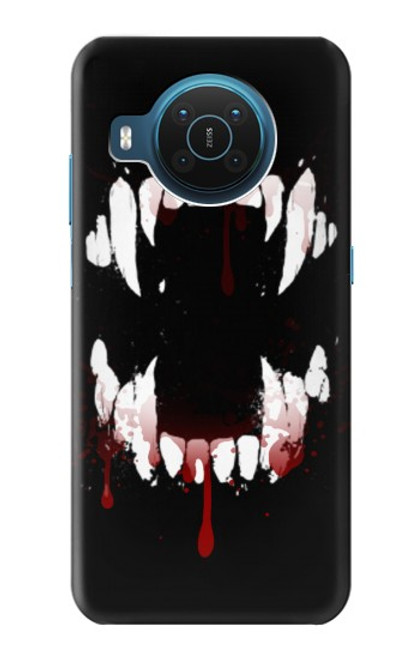 S3527 吸血鬼の歯 Vampire Teeth Bloodstain Nokia X20 バックケース、フリップケース・カバー