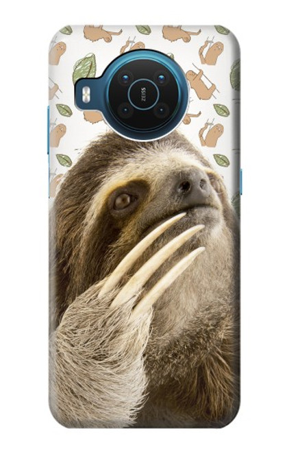 S3559 ナマケモノ Sloth Pattern Nokia X20 バックケース、フリップケース・カバー