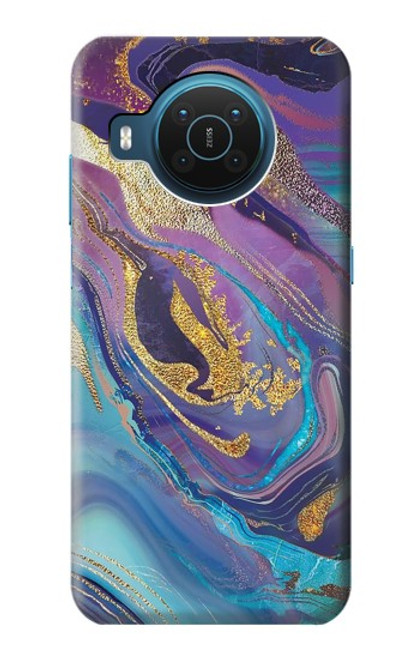 S3676 カラフルな抽象的な大理石の石 Colorful Abstract Marble Stone Nokia X20 バックケース、フリップケース・カバー