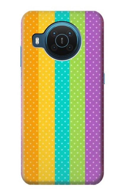 S3678 カラフルなレインボーバーティカル Colorful Rainbow Vertical Nokia X20 バックケース、フリップケース・カバー