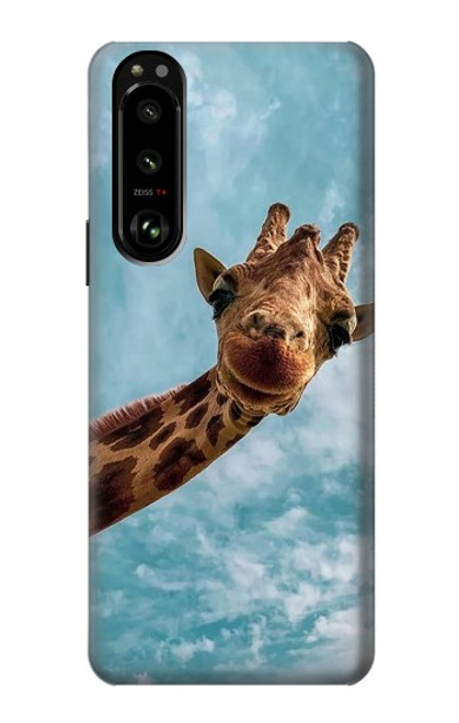 S3680 かわいいスマイルキリン Cute Smile Giraffe Sony Xperia 5 III バックケース、フリップケース・カバー