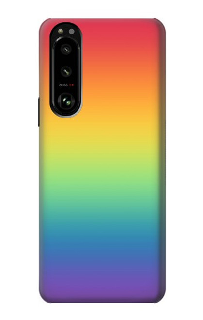 S3698 LGBTグラデーションプライドフラグ LGBT Gradient Pride Flag Sony Xperia 5 III バックケース、フリップケース・カバー