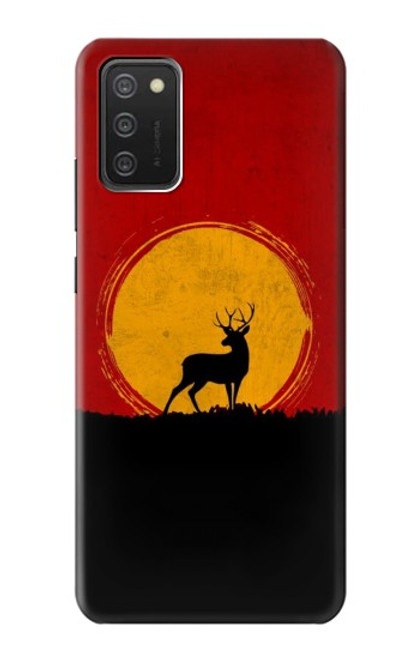 S3513 鹿の夕日 Deer Sunset Samsung Galaxy A03S バックケース、フリップケース・カバー