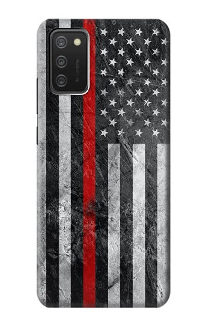 S3687 消防士細い赤い線アメリカの国旗 Firefighter Thin Red Line American Flag Samsung Galaxy A03S バックケース、フリップケース・カバー