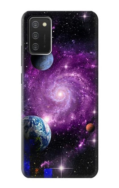 S3689 銀河宇宙惑星 Galaxy Outer Space Planet Samsung Galaxy A03S バックケース、フリップケース・カバー