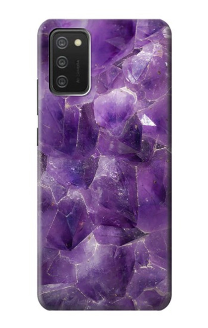 S3713 パープルクォーツアメジストグラフィックプリント Purple Quartz Amethyst Graphic Printed Samsung Galaxy A03S バックケース、フリップケース・カバー