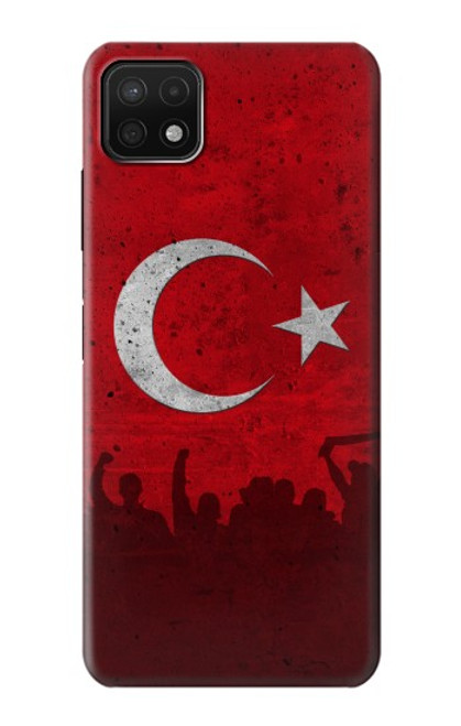 S2991 七面鳥サッカー Turkey Football Soccer Flag Samsung Galaxy A22 5G バックケース、フリップケース・カバー