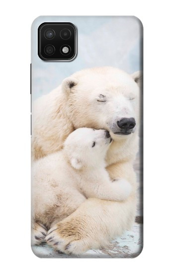 S3373 シロクマ抱擁家族 Polar Bear Hug Family Samsung Galaxy A22 5G バックケース、フリップケース・カバー