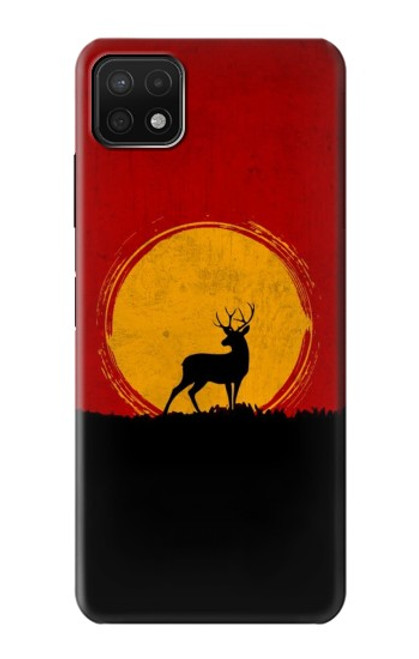 S3513 鹿の夕日 Deer Sunset Samsung Galaxy A22 5G バックケース、フリップケース・カバー