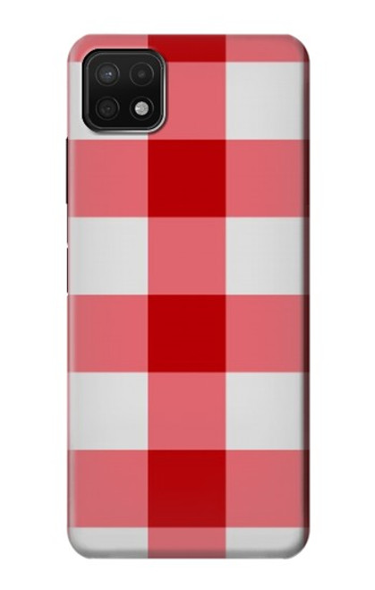 S3535 レッドギンガム Red Gingham Samsung Galaxy A22 5G バックケース、フリップケース・カバー