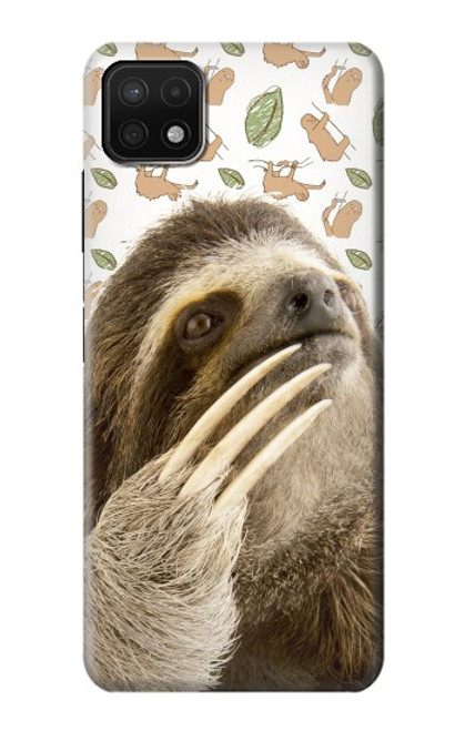 S3559 ナマケモノ Sloth Pattern Samsung Galaxy A22 5G バックケース、フリップケース・カバー