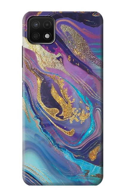 S3676 カラフルな抽象的な大理石の石 Colorful Abstract Marble Stone Samsung Galaxy A22 5G バックケース、フリップケース・カバー