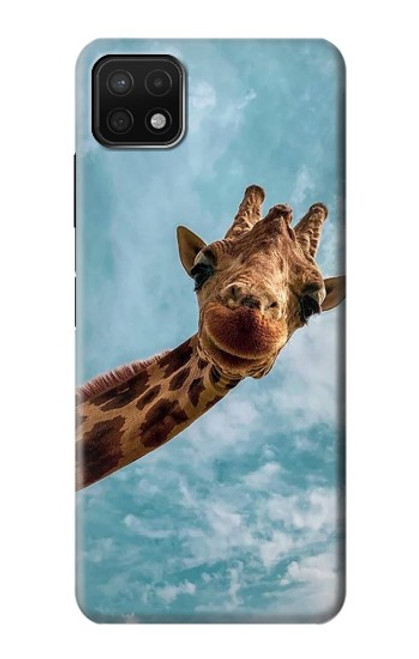 S3680 かわいいスマイルキリン Cute Smile Giraffe Samsung Galaxy A22 5G バックケース、フリップケース・カバー