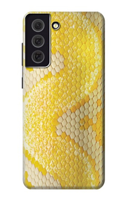 S2713 黄蛇の皮膚 グラフィックプリント Yellow Snake Skin Graphic Printed Samsung Galaxy S21 FE 5G バックケース、フリップケース・カバー