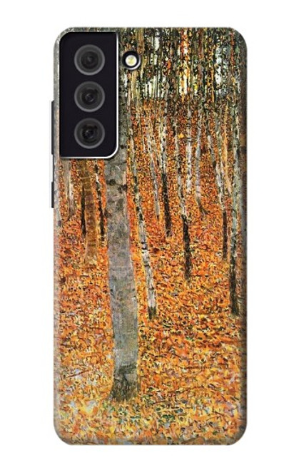 S3380 グスタフ・クリムト バーチフォレスト Gustav Klimt Birch Forest Samsung Galaxy S21 FE 5G バックケース、フリップケース・カバー