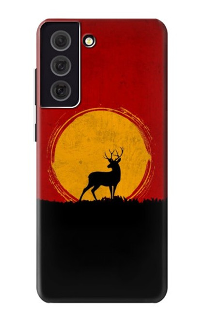 S3513 鹿の夕日 Deer Sunset Samsung Galaxy S21 FE 5G バックケース、フリップケース・カバー