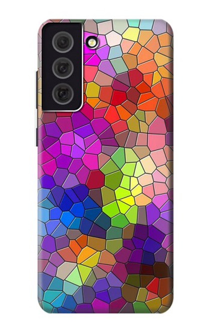 S3677 カラフルなレンガのモザイク Colorful Brick Mosaics Samsung Galaxy S21 FE 5G バックケース、フリップケース・カバー