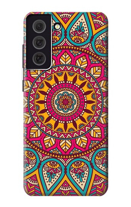 S3694 ヒッピーアートパターン Hippie Art Pattern Samsung Galaxy S21 FE 5G バックケース、フリップケース・カバー