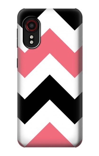 S1849 ピンクブラックシェブロンジグザグ Pink Black Chevron Zigzag Samsung Galaxy Xcover 5 バックケース、フリップケース・カバー