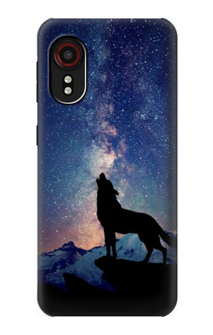 S3555 狼 Wolf Howling Million Star Samsung Galaxy Xcover 5 バックケース、フリップケース・カバー