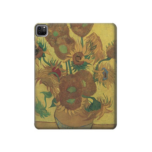 S0214 フィンセント・ファン・ゴッホ 15本のひまわり Van Gogh Vase Fifteen Sunflowers iPad Pro 12.9 (2022,2021,2020,2018, 3rd, 4th, 5th, 6th) タブレットケース