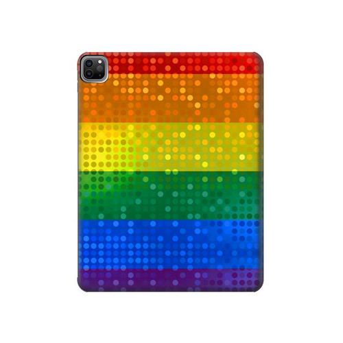 S2683 レインボーフラッグ プライド旗 Rainbow LGBT Pride Flag iPad Pro 12.9 (2022,2021,2020,2018, 3rd, 4th, 5th, 6th) タブレットケース