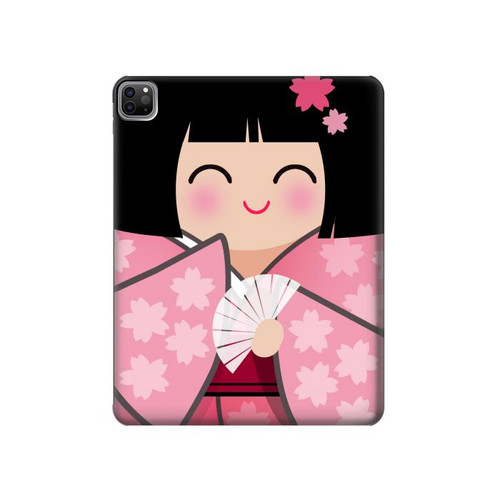 S3042 雛人形 着物桜 Japan Girl Hina Doll Kimono Sakura iPad Pro 12.9 (2022,2021,2020,2018, 3rd, 4th, 5th, 6th) タブレットケース