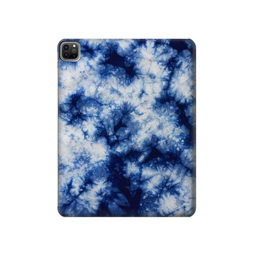 S3439 インディゴタイダイ Fabric Indigo Tie Dye iPad Pro 12.9 (2022,2021,2020,2018, 3rd, 4th, 5th, 6th) タブレットケース