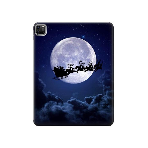 S3508 クリスマスサンタ Xmas Santa Moon iPad Pro 12.9 (2022,2021,2020,2018, 3rd, 4th, 5th, 6th) タブレットケース