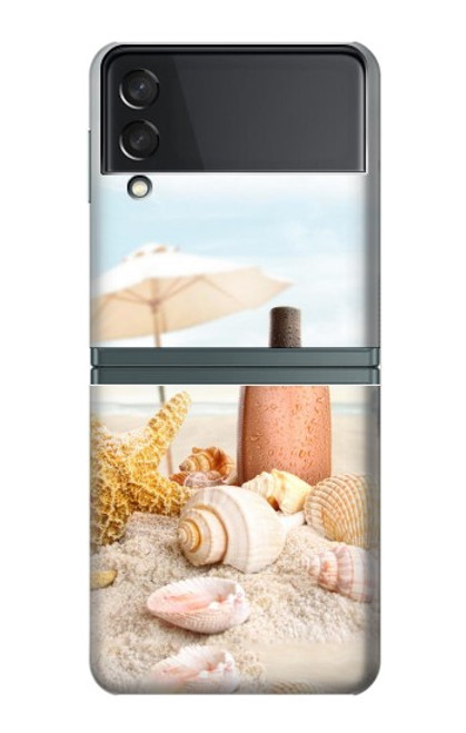S1425 浜ときれいな貝殻 Seashells on The Beach Samsung Galaxy Z Flip 3 5G バックケース、フリップケース・カバー