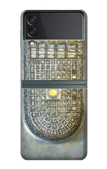 S1484 仏足跡 Buddha Footprint Samsung Galaxy Z Flip 3 5G バックケース、フリップケース・カバー