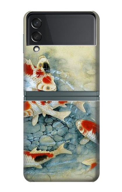 S1654 魚アート絵画 Koi Carp Fish Art Painting Samsung Galaxy Z Flip 3 5G バックケース、フリップケース・カバー