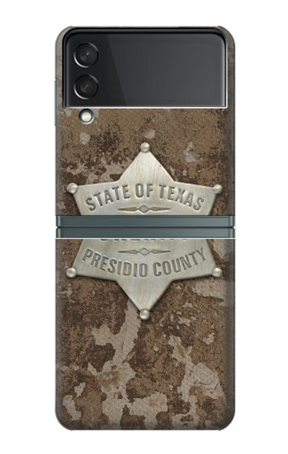 S2868 テキサス保安官バッジ Texas Presidio County Sheriff Badge Samsung Galaxy Z Flip 3 5G バックケース、フリップケース・カバー