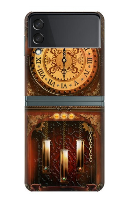 S3174 大きな古時計 Grandfather Clock Samsung Galaxy Z Flip 3 5G バックケース、フリップケース・カバー