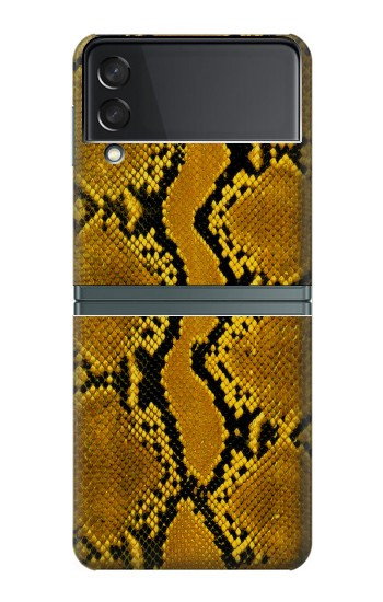 S3365 黄パイソンの皮膚 グラフィックプリント Yellow Python Skin Graphic Print Samsung Galaxy Z Flip 3 5G バックケース、フリップケース・カバー