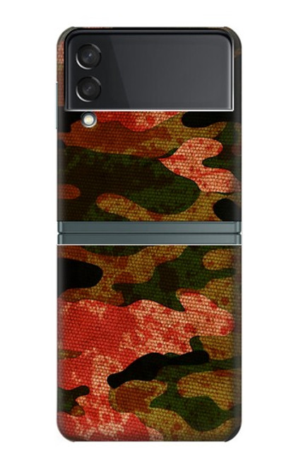 S3393 カモフラージュ 血液 Camouflage Blood Splatter Samsung Galaxy Z Flip 3 5G バックケース、フリップケース・カバー