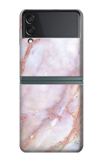 S3482 ピンクの大理石のグラフィックプリント Soft Pink Marble Graphic Print Samsung Galaxy Z Flip 3 5G バックケース、フリップケース・カバー