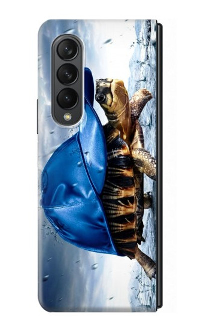 S0084 雨でかめ Turtle in the Rain Samsung Galaxy Z Fold 3 5G バックケース、フリップケース・カバー