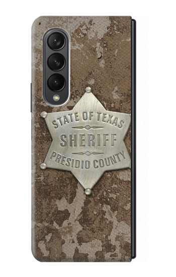 S2868 テキサス保安官バッジ Texas Presidio County Sheriff Badge Samsung Galaxy Z Fold 3 5G バックケース、フリップケース・カバー
