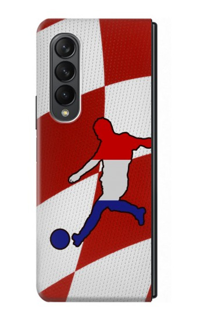 S2993 クロアチアサッカー Croatia Football Soccer Flag Samsung Galaxy Z Fold 3 5G バックケース、フリップケース・カバー