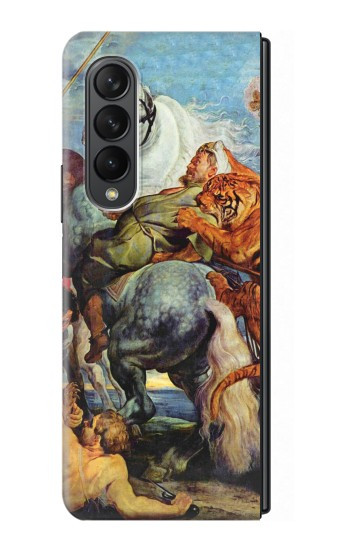 S3331 ピーター・ポール・ルーベンス・タイガー Peter Paul Rubens Tiger und Lowenjagd Samsung Galaxy Z Fold 3 5G バックケース、フリップケース・カバー