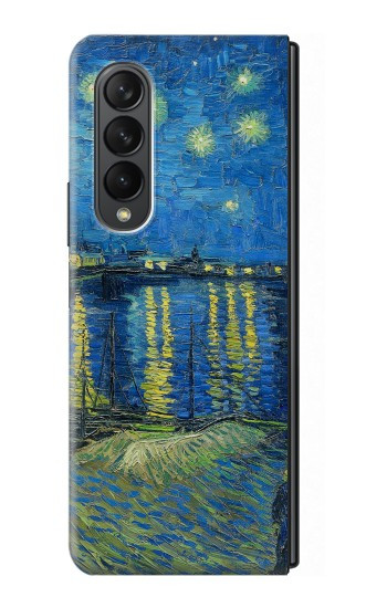S3336 ヴァン・ゴッホローソンの星空 Van Gogh Starry Night Over the Rhone Samsung Galaxy Z Fold 3 5G バックケース、フリップケース・カバー