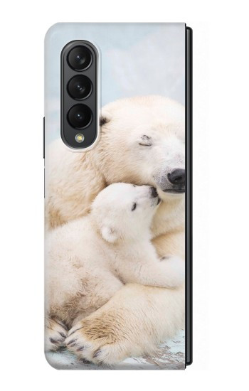 S3373 シロクマ抱擁家族 Polar Bear Hug Family Samsung Galaxy Z Fold 3 5G バックケース、フリップケース・カバー