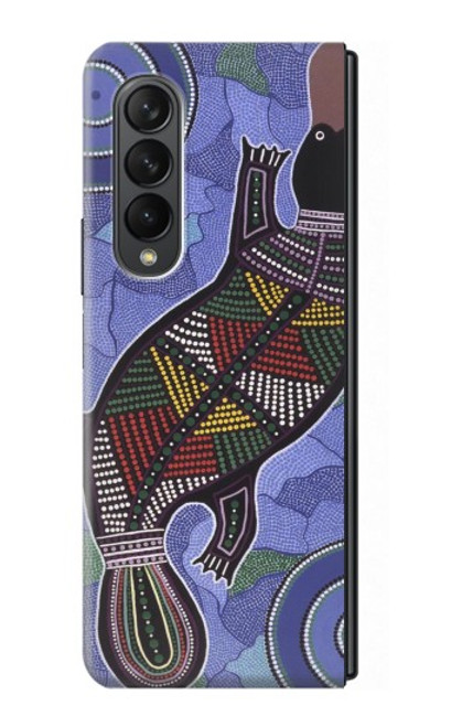 S3387 カモノハシオーストラリアのアボリジニアート Platypus Australian Aboriginal Art Samsung Galaxy Z Fold 3 5G バックケース、フリップケース・カバー