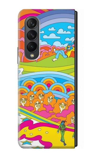 S3407 ヒッピーアート Hippie Art Samsung Galaxy Z Fold 3 5G バックケース、フリップケース・カバー