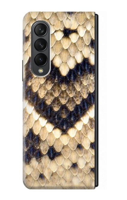 S3417 ダイヤモンドガラガラヘビグラフィックプリント Diamond Rattle Snake Graphic Print Samsung Galaxy Z Fold 3 5G バックケース、フリップケース・カバー
