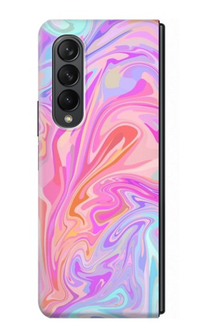 S3444 デジタルアートカラフルな液体 Digital Art Colorful Liquid Samsung Galaxy Z Fold 3 5G バックケース、フリップケース・カバー