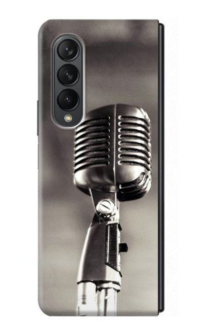 S3495 ヴィンテージのマイク Vintage Microphone Samsung Galaxy Z Fold 3 5G バックケース、フリップケース・カバー