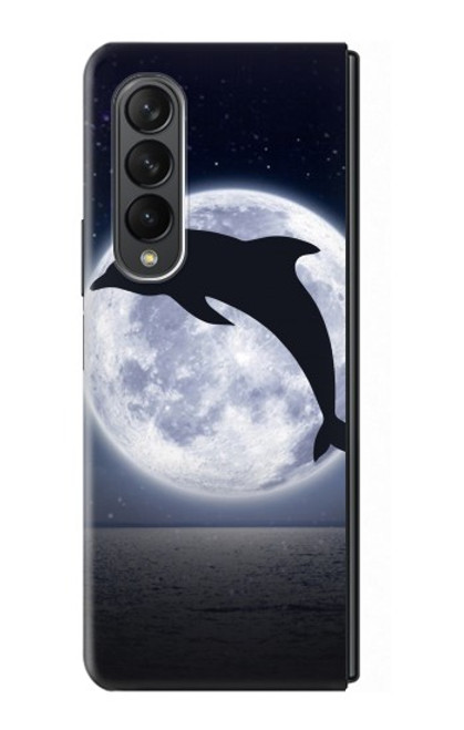 S3510 ドルフィン Dolphin Moon Night Samsung Galaxy Z Fold 3 5G バックケース、フリップケース・カバー